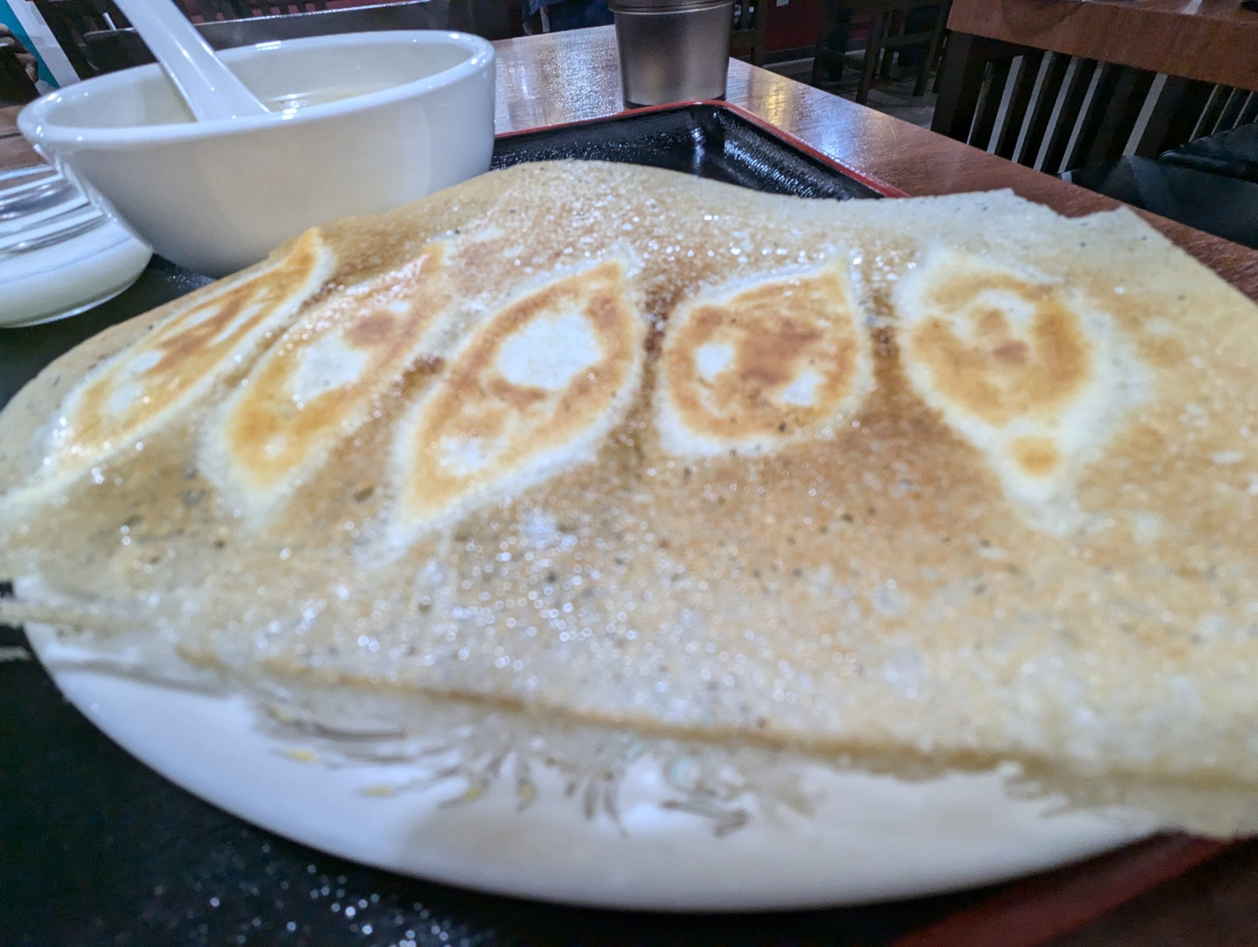 Gyoza with angel-like wings.