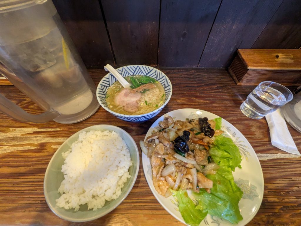 Ginger pork set meal